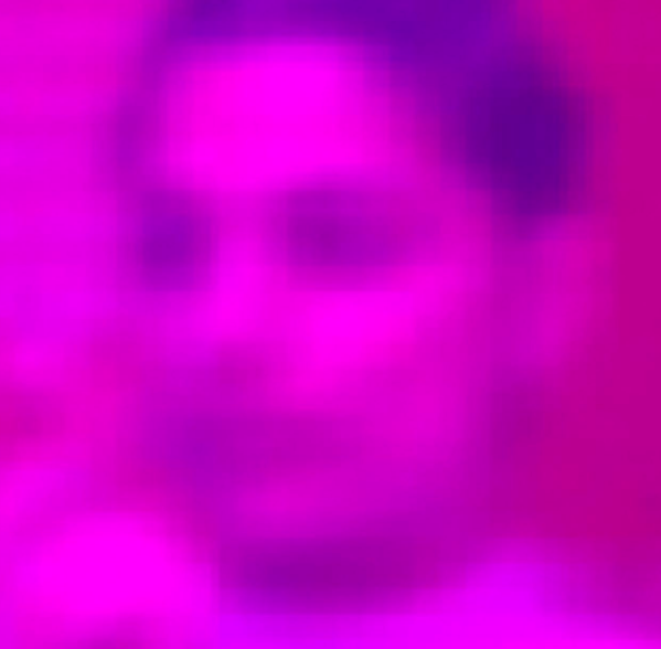 purple low resolution picture of a human-like face